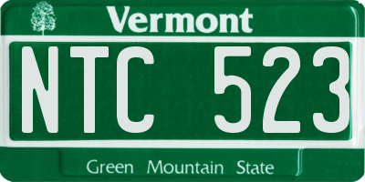 VT license plate NTC523