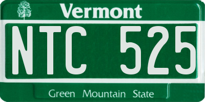 VT license plate NTC525