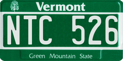 VT license plate NTC526