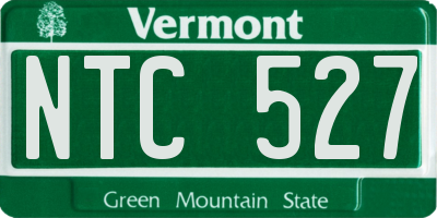 VT license plate NTC527