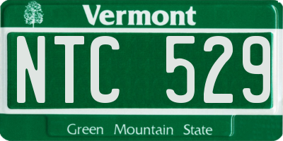 VT license plate NTC529