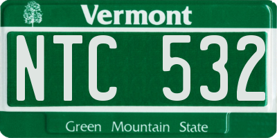 VT license plate NTC532