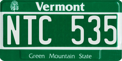 VT license plate NTC535