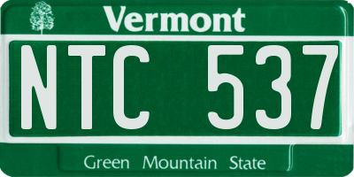 VT license plate NTC537