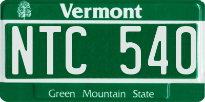 VT license plate NTC540
