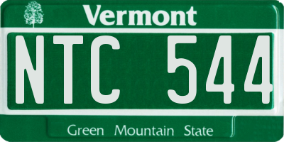 VT license plate NTC544