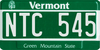 VT license plate NTC545