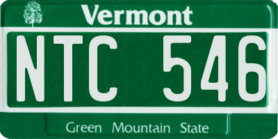 VT license plate NTC546