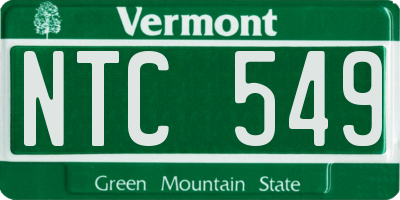 VT license plate NTC549