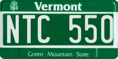 VT license plate NTC550