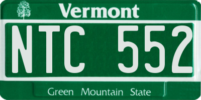 VT license plate NTC552