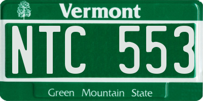 VT license plate NTC553