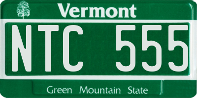 VT license plate NTC555
