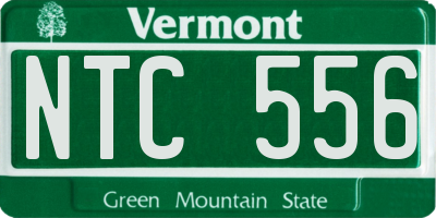 VT license plate NTC556