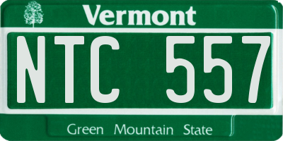 VT license plate NTC557