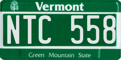 VT license plate NTC558