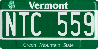 VT license plate NTC559