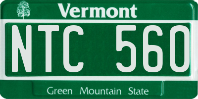 VT license plate NTC560