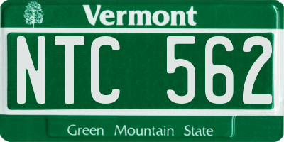 VT license plate NTC562