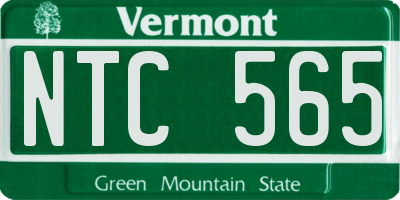 VT license plate NTC565