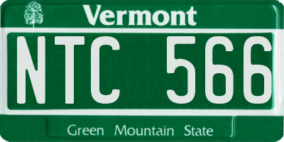 VT license plate NTC566