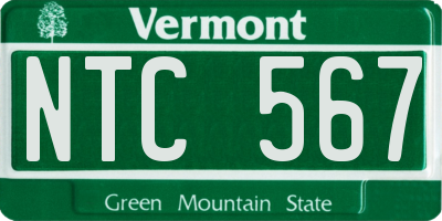 VT license plate NTC567