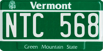 VT license plate NTC568