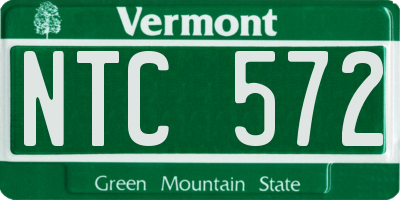 VT license plate NTC572