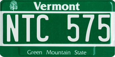VT license plate NTC575