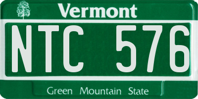 VT license plate NTC576