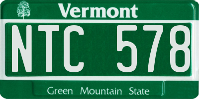 VT license plate NTC578
