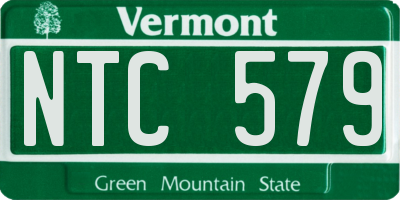 VT license plate NTC579