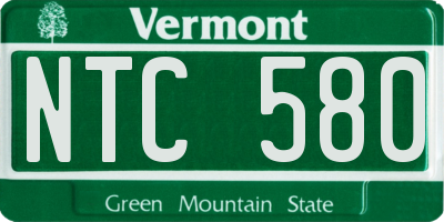 VT license plate NTC580