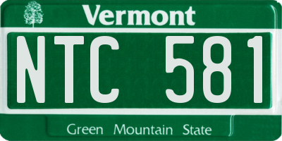 VT license plate NTC581