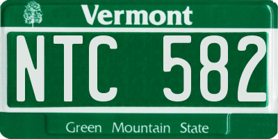 VT license plate NTC582