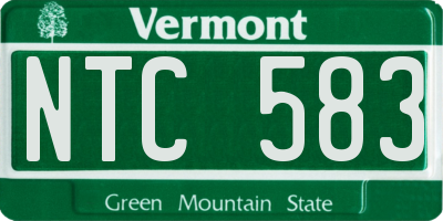 VT license plate NTC583