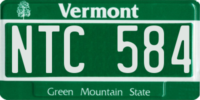 VT license plate NTC584