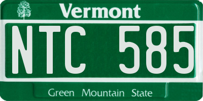 VT license plate NTC585