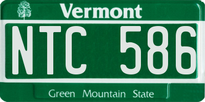 VT license plate NTC586