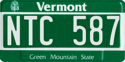 VT license plate NTC587