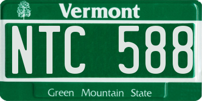 VT license plate NTC588