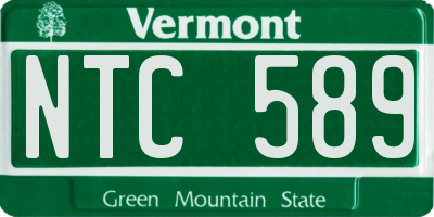 VT license plate NTC589