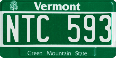 VT license plate NTC593