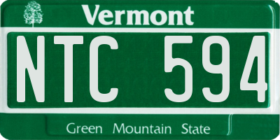 VT license plate NTC594