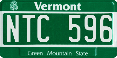VT license plate NTC596