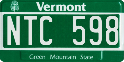 VT license plate NTC598