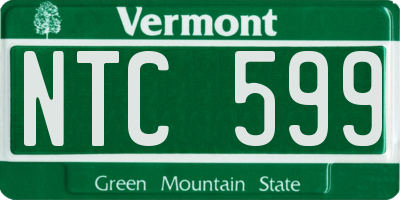 VT license plate NTC599