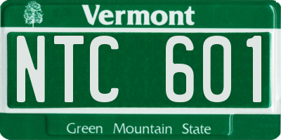 VT license plate NTC601