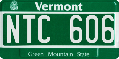 VT license plate NTC606