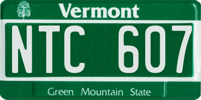 VT license plate NTC607
